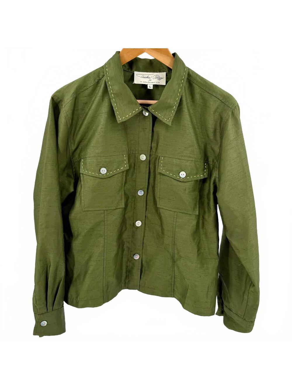 Vintage 90s Tasha Polizzi Olive Shirt Jacket